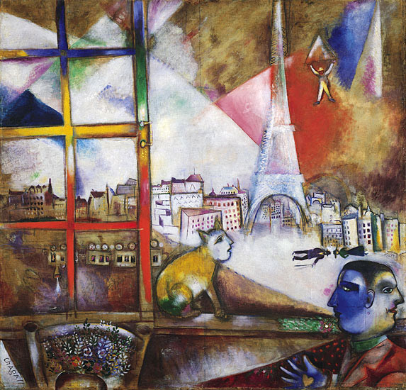 Paris Through the Window painting - Marc Chagall Paris Through the Window art painting